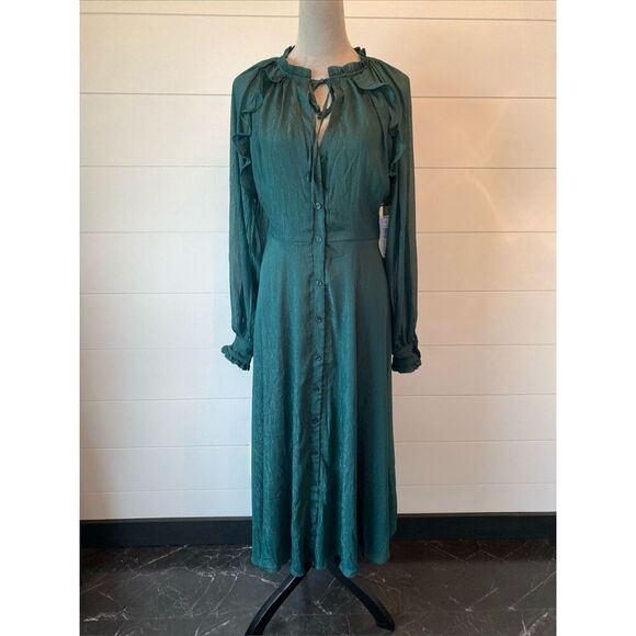 Premier Amour Green Sparkle Maxi Dress Size 2 - Picture 1 of 11